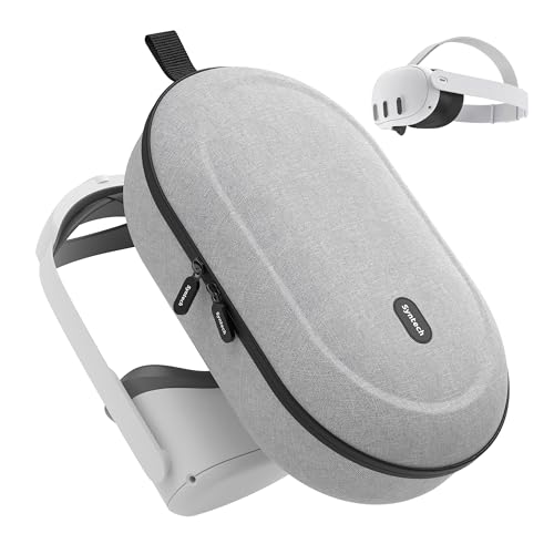 Syntech Hard Carrying Case Compatible with Oculus/Meta Quest 3, Quest 2 Accessories PICO4 VR Headset with Elite Strap, Touch Controllers and Other Accessories, Ultra-Sleek Design for Travel, Gray - ARVRedtech.com | AR & VR Education Technology