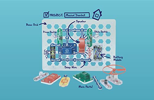 Snap Circuits Jr. SC-100 Electronics Exploration Kit, Over 100 Projects, Full Color Project Manual, 28 Snap Circuits Parts, STEM Educational Toy for Kids 8 + - ARVRedtech.com | AR & VR Education Technology