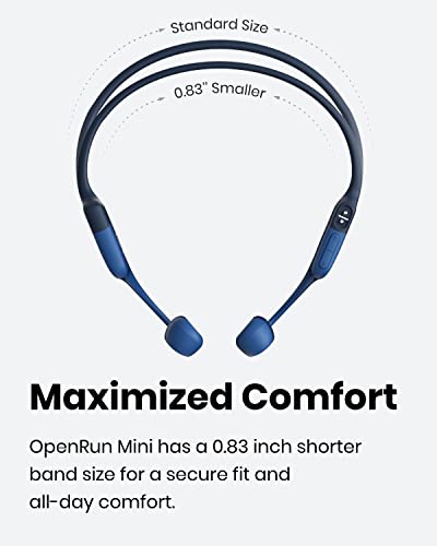 SHOKZ OpenRun Mini (AfterShokz Aeropex Mini) -Bone Conduction Open-Ear  Bluetooth Sport Headphones - Waterproof Wireless Earphones for Workouts and 