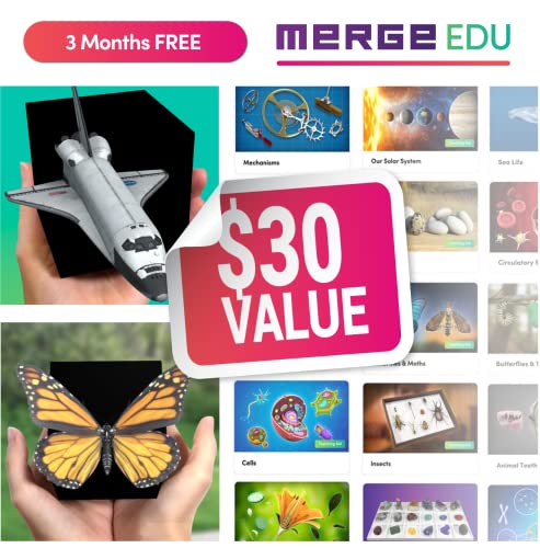 Merge Cube - Augmented & Virtual Reality Science & STEM Toy - Educational Tool - Hands-on Digital Teaching Aids - Science Simulations - Home School, Remote & in Classroom Learning - iOS & Android - ARVRedtech.com | AR & VR Education Technology