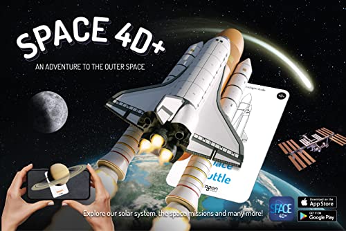 Octagon Studio Space 4D+ Augmented Reality Cards: Explore The Universe with 26 Space Cards, Free App in 17 Languages, Photo Mode, Size Comparison, and VR Tour - ARVRedtech.com | AR & VR Education Technology