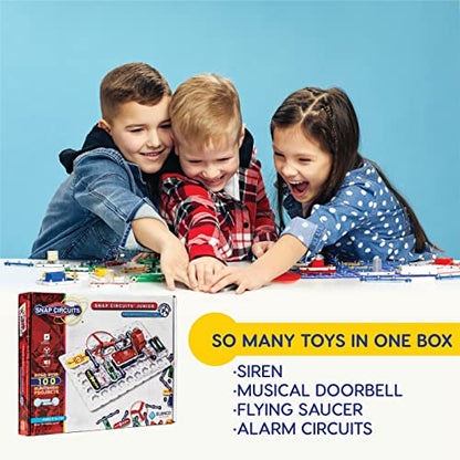 Snap Circuits Jr. SC-100 Electronics Exploration Kit, Over 100 Projects, Full Color Project Manual, 28 Snap Circuits Parts, STEM Educational Toy for Kids 8 + - ARVRedtech.com | AR & VR Education Technology
