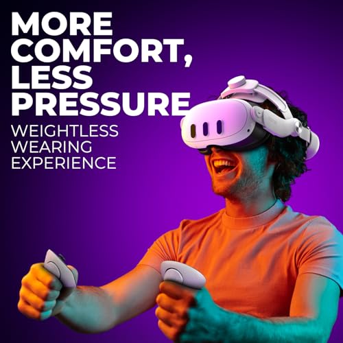 DESTEK QH3 Pressure-Free Head Strap: Enhance Comfort with Added Top-Fit Adjustment (VR Not Fall) - Compatible with Meta Quest 3 Accessories; Balances Weight at 3 Angles - ARVRedtech.com | AR & VR Education Technology