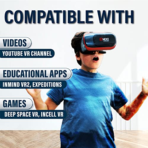 VR Headset Compatible with iPhone & Android - Universal Virtual Reality Goggles for Kids & Adults - Your Best Mobile Games 360 Movies w/ Soft & Comfortable New 3D VR Glasses (Red) - ARVRedtech.com | AR & VR Education Technology