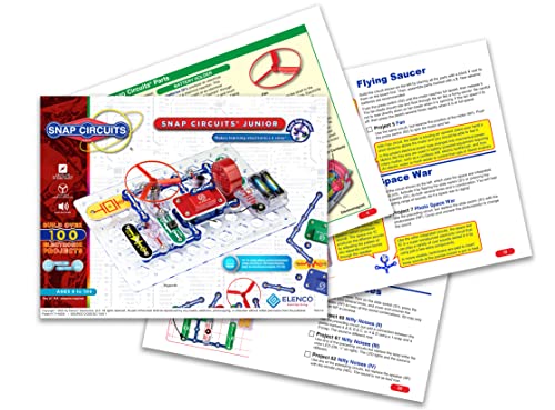 Snap Circuits Jr. SC-100 Electronics Exploration Kit, Over 100 Projects,  Full Color Project Manual, 28 Snap Circuits Parts, STEM Educational Toy for 