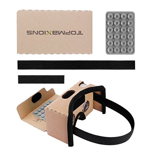 Google Cardboard,Topmaxions 3D VR Virtual Reality DIY VR Headset for 3D Movies and Games Compatible with Android & Apple Up to 6 Inch Easy Setup Machine - ARVRedtech.com | AR & VR Education Technology