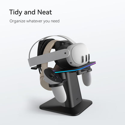 KIWI design Charging Dock for Meta Oculus Quest 3/Quest 2/Quest Pro Accessories, Meta Officially Co-Branded, RGB Vertical Charging Stand and Controller Holder - ARVRedtech.com | AR & VR Education Technology