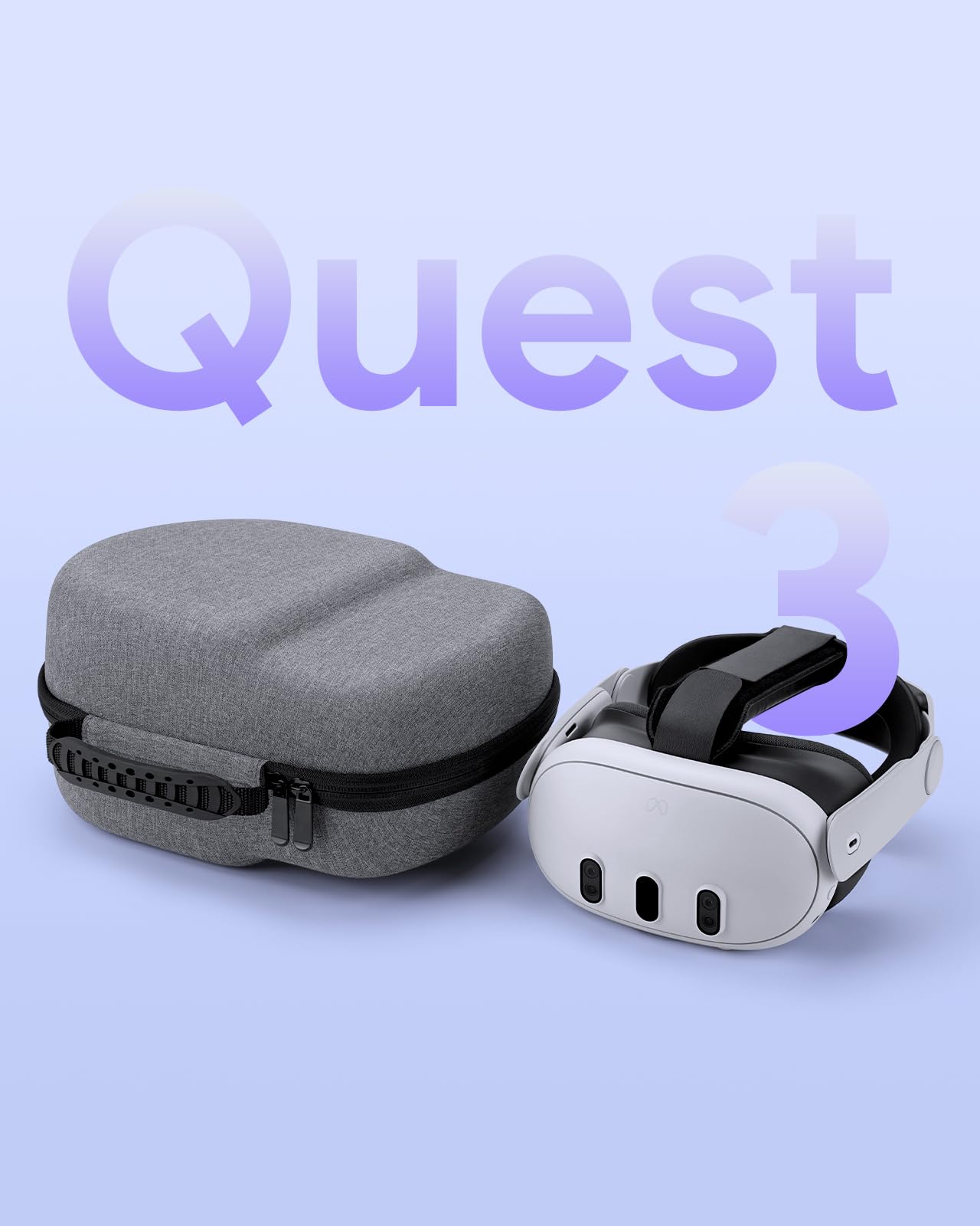 Yinke Case for Meta Quest 3/Oculus Quest 2/Pico 4, VR Headset Case Compatible with Elite Strap and More Accessories, Hard Carrying Travel Case All-in-One Storage (Grey) - ARVRedtech.com | AR & VR Education Technology