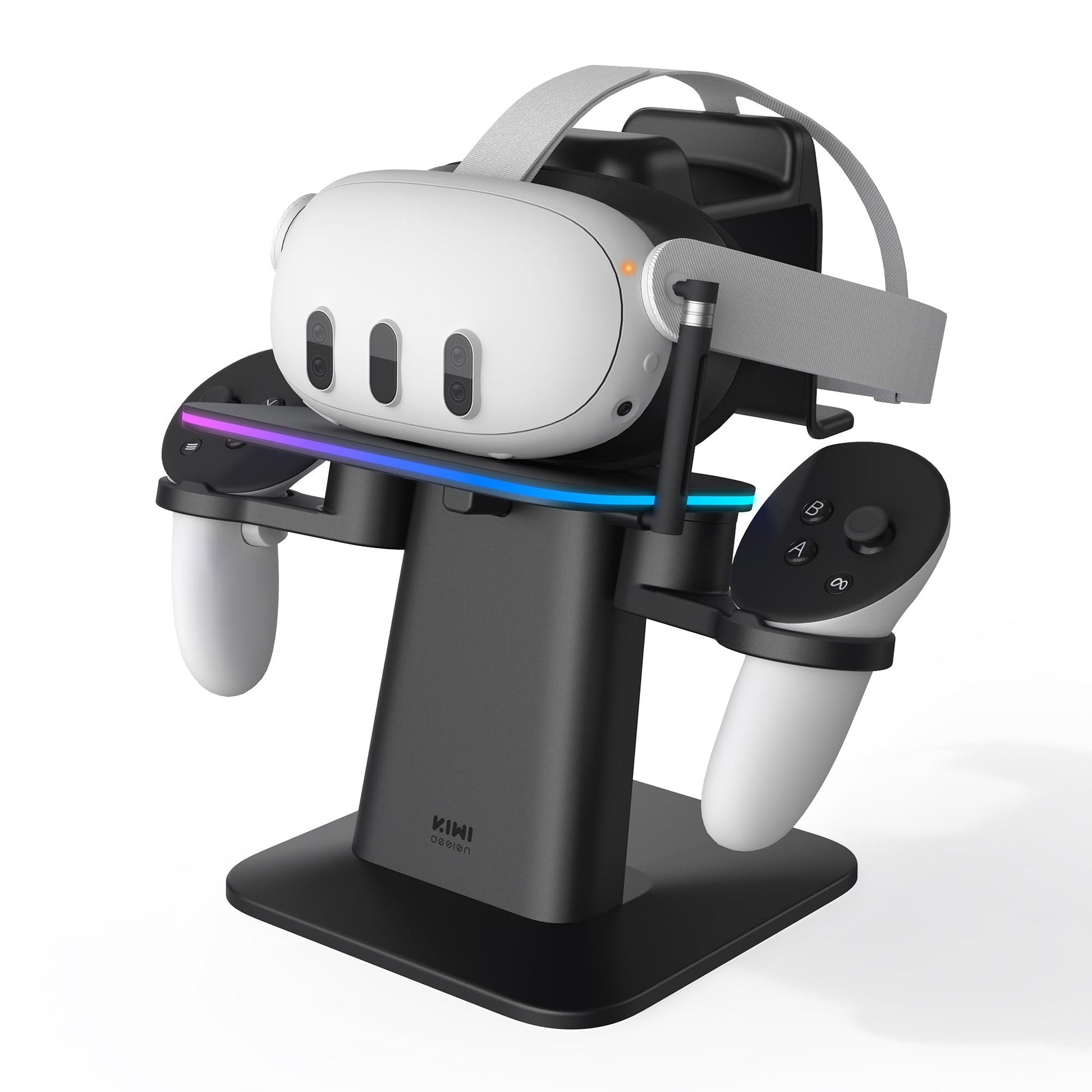 KIWI design Charging Dock for Meta Oculus Quest 3/Quest 2/Quest Pro Accessories, Meta Officially Co-Branded, RGB Vertical Charging Stand and Controller Holder - ARVRedtech.com | AR & VR Education Technology