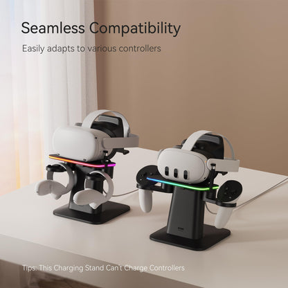 KIWI design Charging Dock for Meta Oculus Quest 3/Quest 2/Quest Pro Accessories, Meta Officially Co-Branded, RGB Vertical Charging Stand and Controller Holder - ARVRedtech.com | AR & VR Education Technology