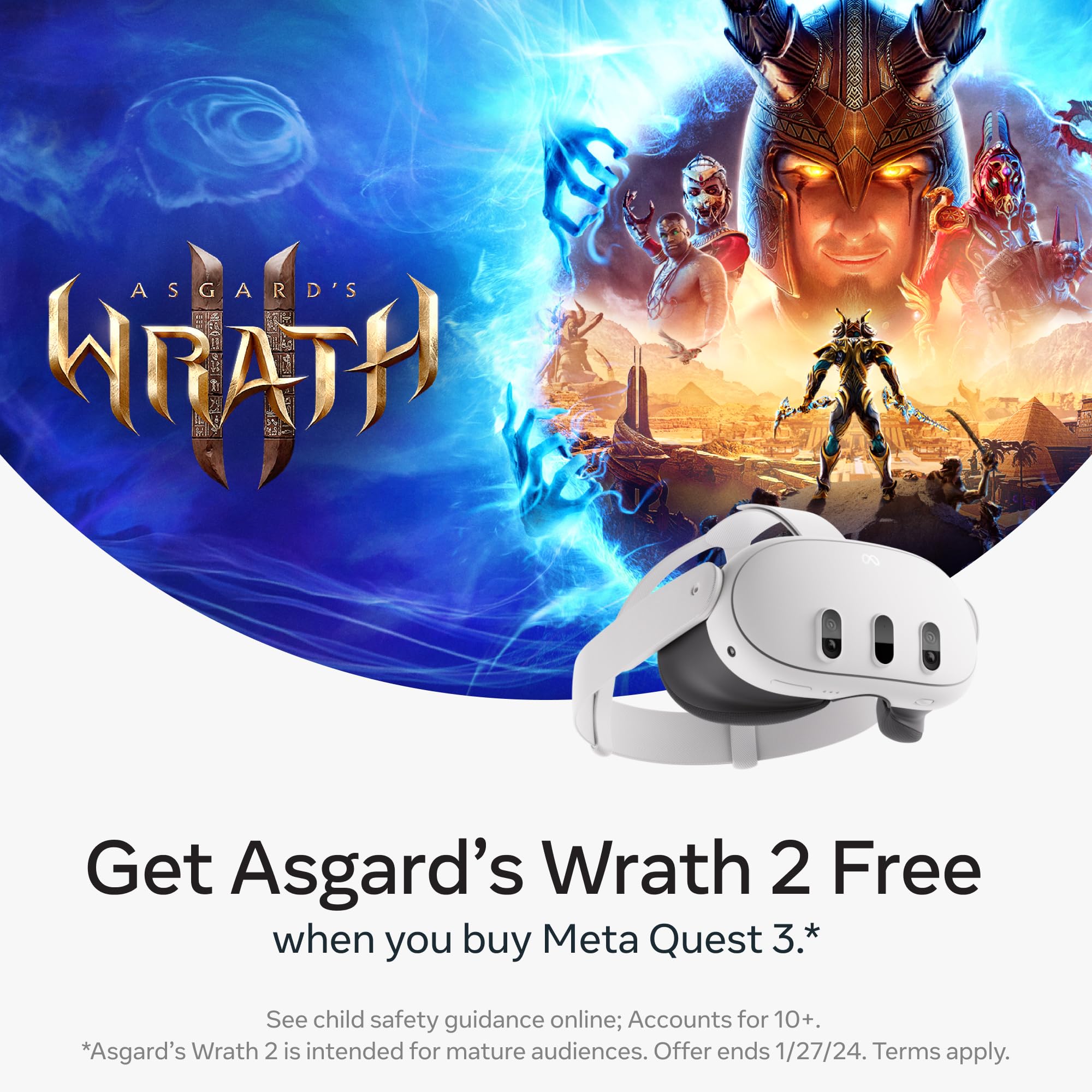 Meta Quest 3 128GB— Breakthrough Mixed Reality — Powerful Performance —  Asgard’s Wrath 2 Bundle